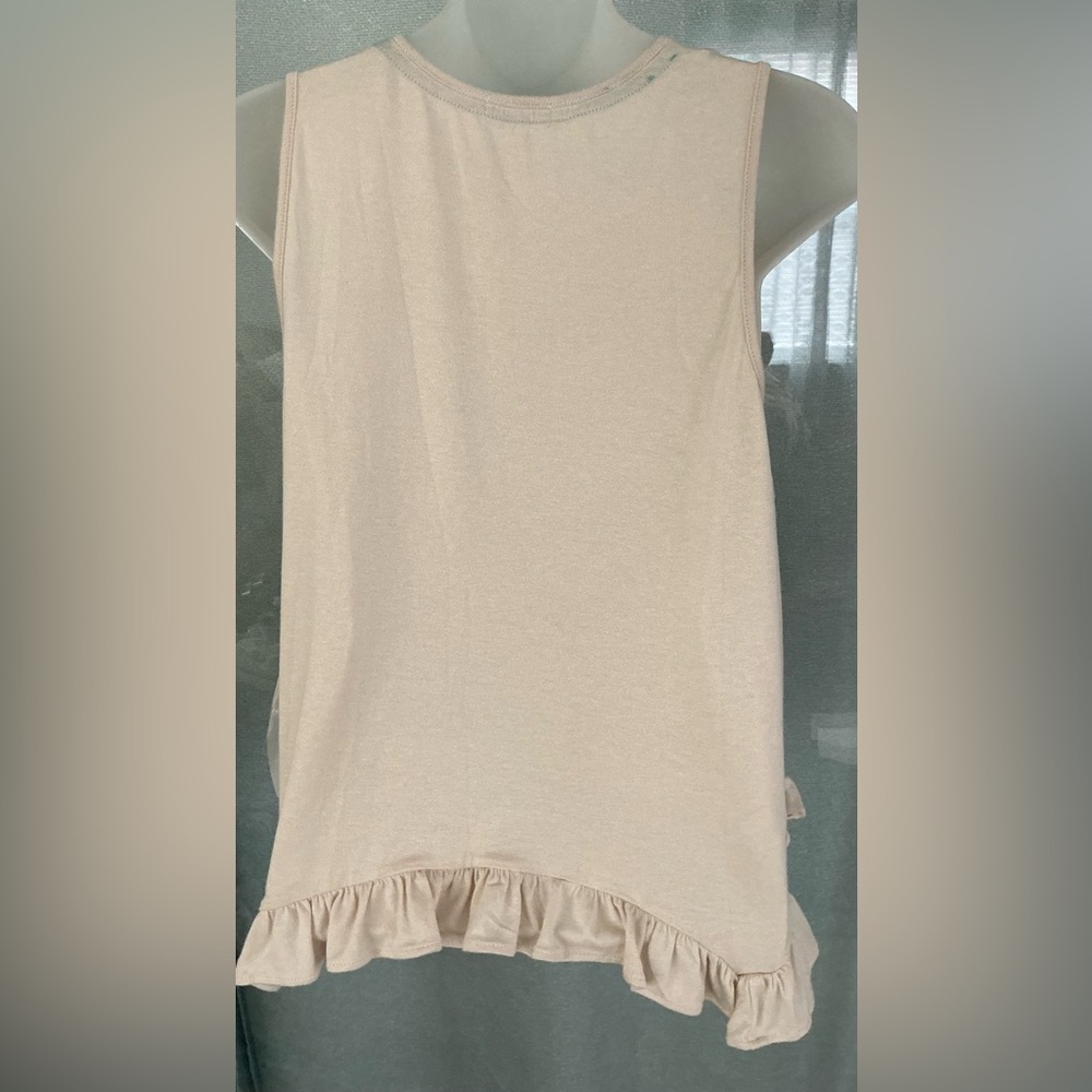 Taylor & Sage Sleeveless Ruffle Hem Embroidered Top - Picture 2 of 5